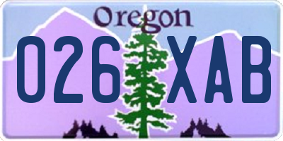 OR license plate 026XAB