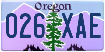 OR license plate 026XAE