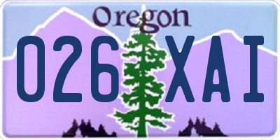OR license plate 026XAI