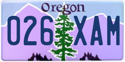OR license plate 026XAM