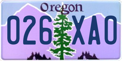OR license plate 026XAO