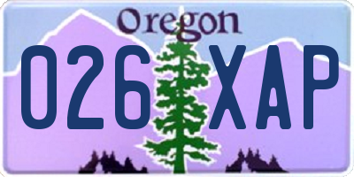 OR license plate 026XAP