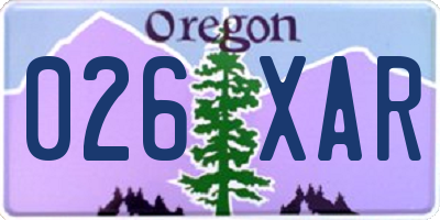 OR license plate 026XAR