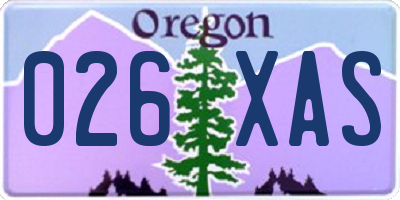OR license plate 026XAS