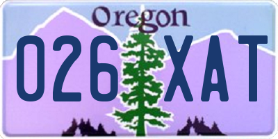 OR license plate 026XAT