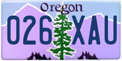 OR license plate 026XAU