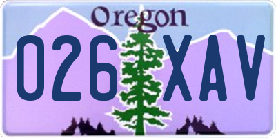OR license plate 026XAV