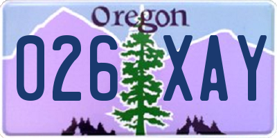 OR license plate 026XAY