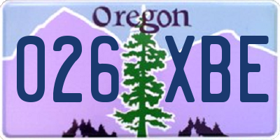 OR license plate 026XBE