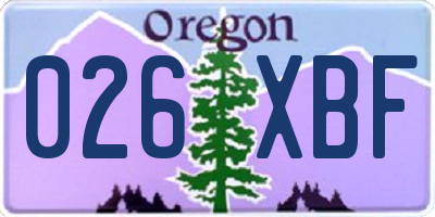 OR license plate 026XBF