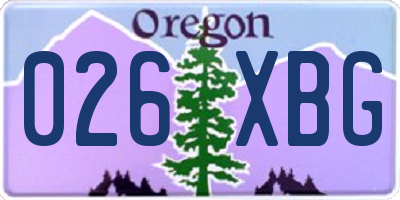 OR license plate 026XBG
