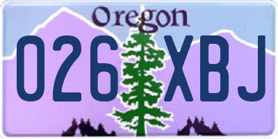 OR license plate 026XBJ