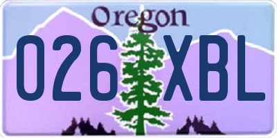 OR license plate 026XBL