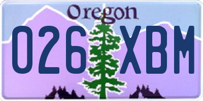 OR license plate 026XBM