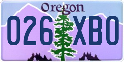 OR license plate 026XBO