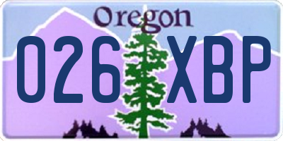 OR license plate 026XBP