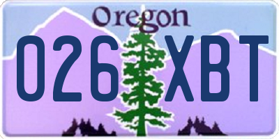 OR license plate 026XBT