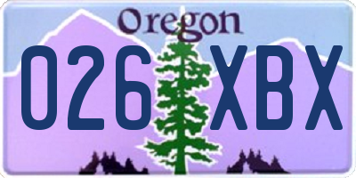 OR license plate 026XBX