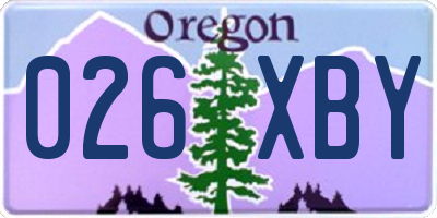 OR license plate 026XBY