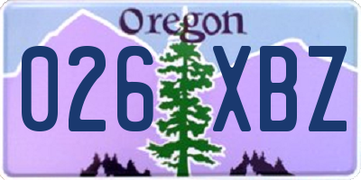 OR license plate 026XBZ