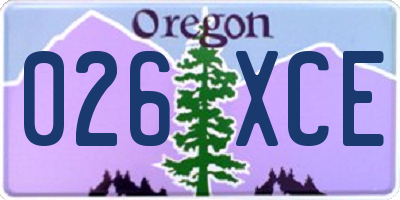 OR license plate 026XCE
