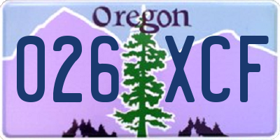 OR license plate 026XCF