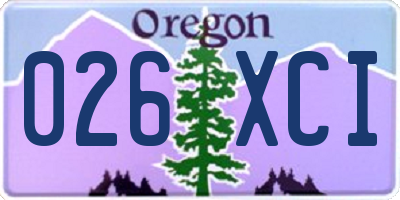 OR license plate 026XCI