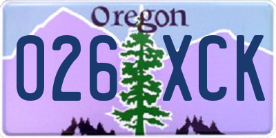OR license plate 026XCK