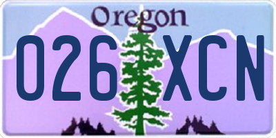 OR license plate 026XCN