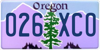 OR license plate 026XCO
