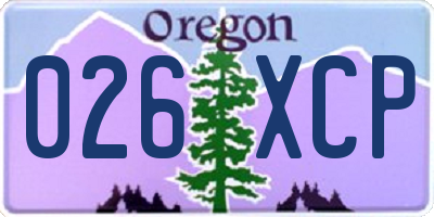 OR license plate 026XCP