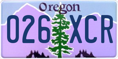 OR license plate 026XCR
