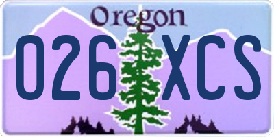 OR license plate 026XCS