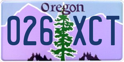 OR license plate 026XCT