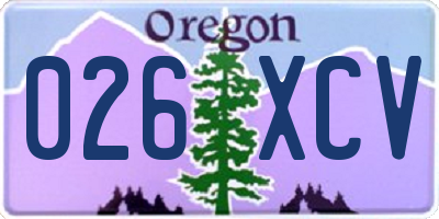 OR license plate 026XCV