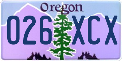 OR license plate 026XCX