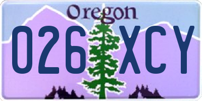 OR license plate 026XCY