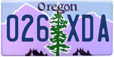 OR license plate 026XDA