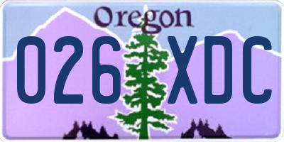 OR license plate 026XDC