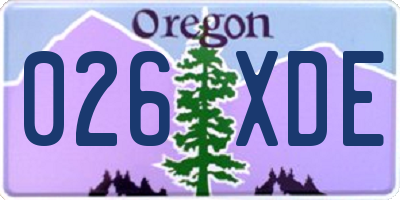 OR license plate 026XDE