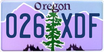OR license plate 026XDF