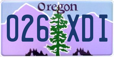 OR license plate 026XDI