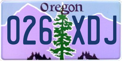 OR license plate 026XDJ