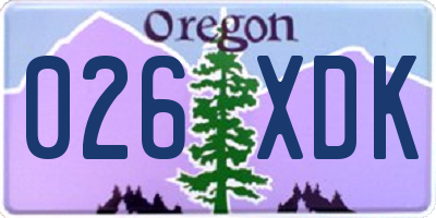 OR license plate 026XDK