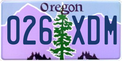 OR license plate 026XDM