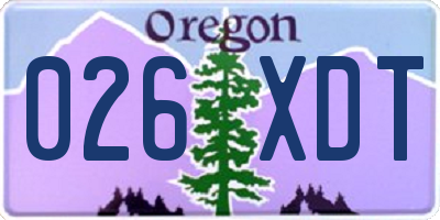 OR license plate 026XDT