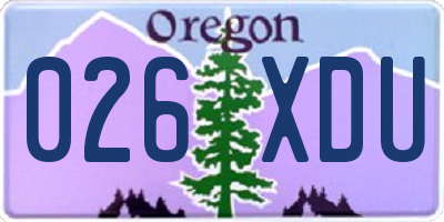 OR license plate 026XDU