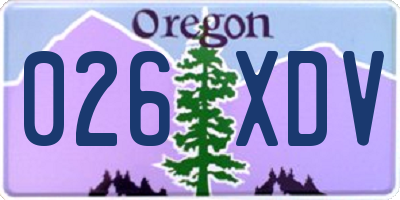 OR license plate 026XDV