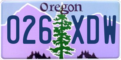 OR license plate 026XDW