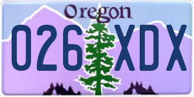 OR license plate 026XDX